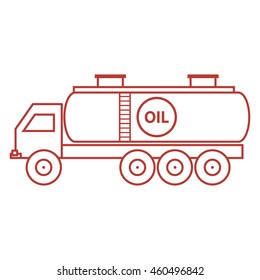 Stylized icon of the oil tanker/fuel tanker on a white background