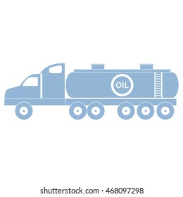 Stylized icon of the oil tanker/fuel tanker on a white background