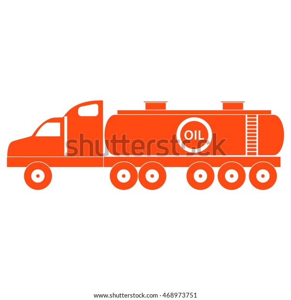 Stylized icon of the oil tanker/fuel tanker on
a white background