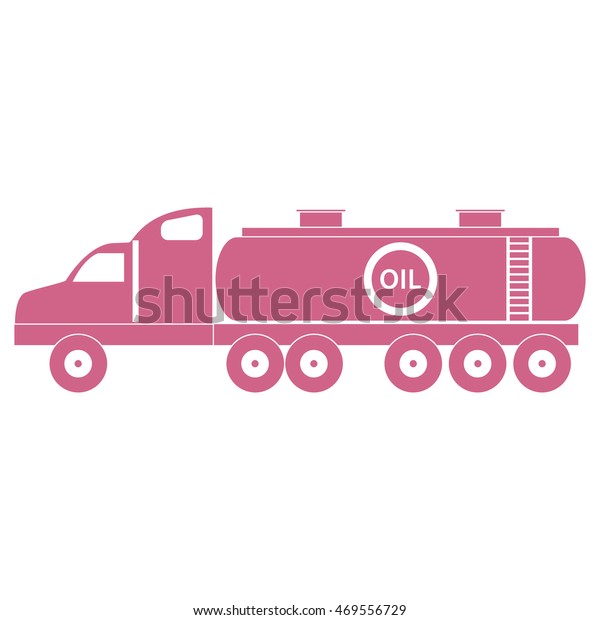 Stylized icon of the oil tanker/fuel tanker on\
a white background