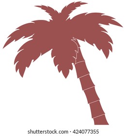 Stylized icon of the palm tree on a white background