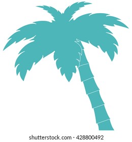 Stylized icon of the palm tree on a white background