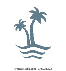 Stylized icon of palm trees