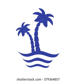 Stylized icon of palm trees