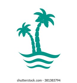 Stylized icon of palm trees