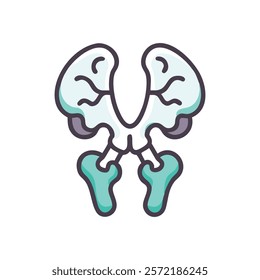 Stylized Icon of Parietal Bones Anatomy