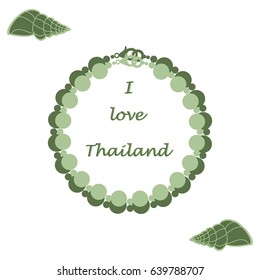 Stylized icon of pearl necklace and shell. Design for banner, poster or print.