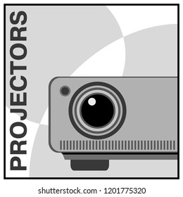 Stylized icon of projectors in grey and white tones