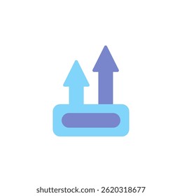 Stylized Icon Representing Growth and Progress in SEO and Internet Marketing with Upward Arrows and Streamlined Design