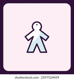 Stylized Icon Representing Human Form on a Soft Background Design