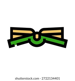 Stylized icon showing an open book with a green bookmark, representing concepts like education, knowledge, literature, and the continuous process of studying and discovery