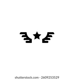 Stylized icon of a star with wings, symbolizing achievement, excellence, or aviation.