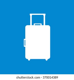 Stylized icon of a suitcase in white on a colored background