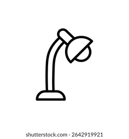 Stylized Icon of Table Lamp with Simple Line Art for Home Decor and Interior Design