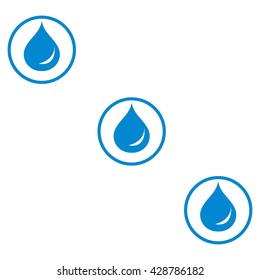 Stylized icon of the three colored drops of fuel in circles on a white background