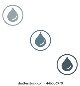 Stylized icon of the three colored drops of fuel in circles on a white background