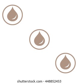 Stylized icon of three colored drops of fuel in circles on a white background