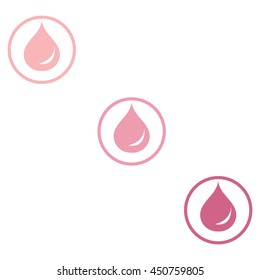 Stylized icon of the three colored drops of fuel in circles on a white background