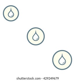 Stylized icon of the three colored fuel droplets silhouette in circles on a white background
