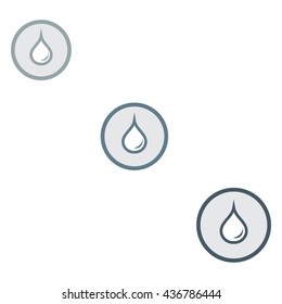 Stylized icon of the three colored fuel droplets silhouette in circles on a white background