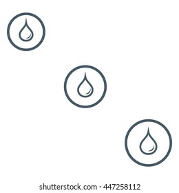 Stylized icon of the three colored fuel droplets silhouette in circles on a white background