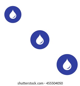 Stylized icon of the three colored fuel droplets silhouette in circles on a white background