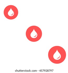 Stylized icon of the three colored fuel droplets silhouette in circles on a white background