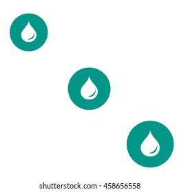 Stylized icon of the three colored fuel droplets silhouette in circles on a white background