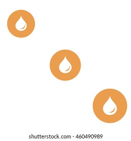Stylized icon of the three colored fuel droplets silhouette in circles on a white background