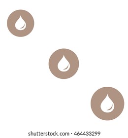 Stylized icon of the three colored fuel droplets silhouette in circles on a white background