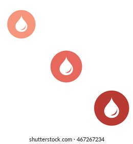 Stylized icon of the three colored fuel droplets silhouette in circles on a white background