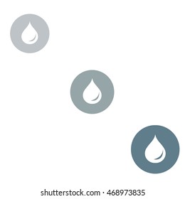 Stylized icon of the three colored fuel droplets silhouette in circles on a white background