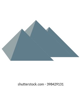 Stylized icon three pyramids of Egypt on white background