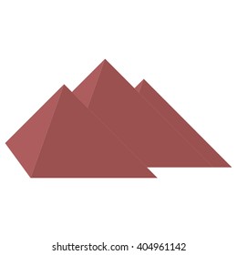 Stylized icon three pyramids of Egypt on white background
