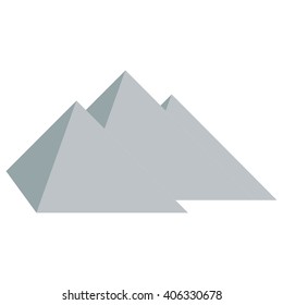 Stylized icon three pyramids of Egypt on white background