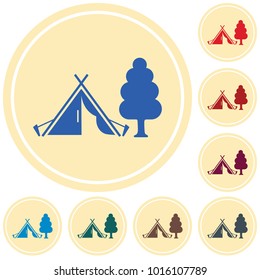 Stylized icon of tourist tent. Vector illustration

