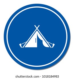 Stylized icon of tourist tent. Vector illustration

