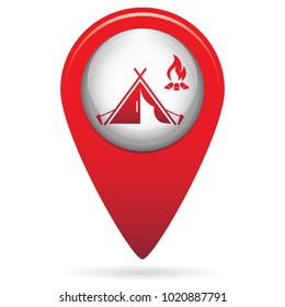 Stylized icon of tourist tent. Vector illustration

