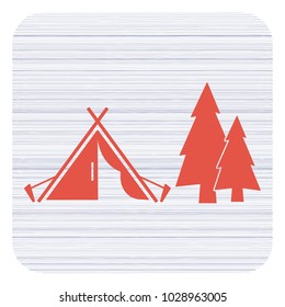 Stylized icon of tourist tent. Vector illustration