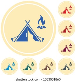 Stylized icon of tourist tent. Vector illustration