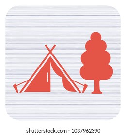 Stylized icon of tourist tent. Vector illustration