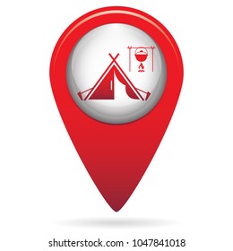 Stylized icon of tourist tent. Vector illustration