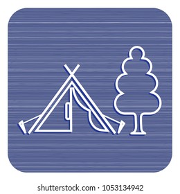 Stylized icon of tourist tent. Vector illustration