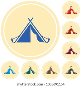 Stylized icon of tourist tent. Vector illustration

