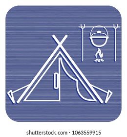 Stylized icon of tourist tent. Vector illustration

