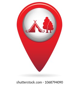 Stylized icon of tourist tent. Vector illustration