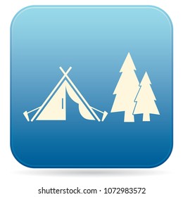 Stylized icon of tourist tent. Vector illustration

