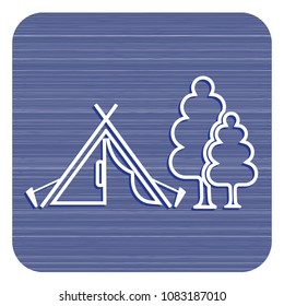 Stylized icon of tourist tent. Vector illustration