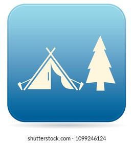 Stylized icon of tourist tent. Vector illustration

