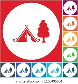 Stylized icon of tourist tent. Vector illustration
